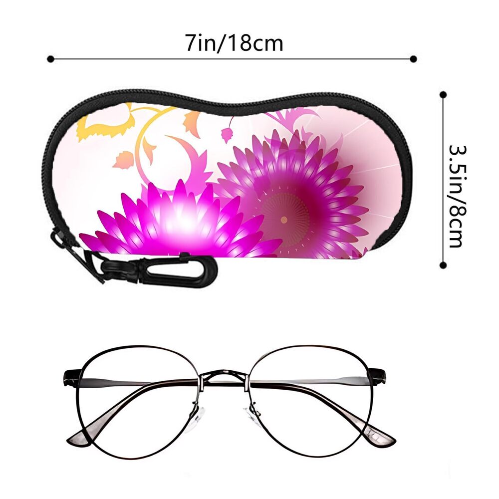7329 Soft Sunglass Case Travel Reading Eyeglass Case Slim Glass Bag - Picture 5 of 6